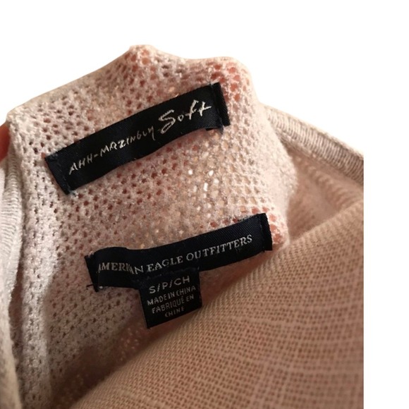 American Eagle Outfitters Soft Knit Sweater Striped Sleeve Gray Small - Picture 3 of 4